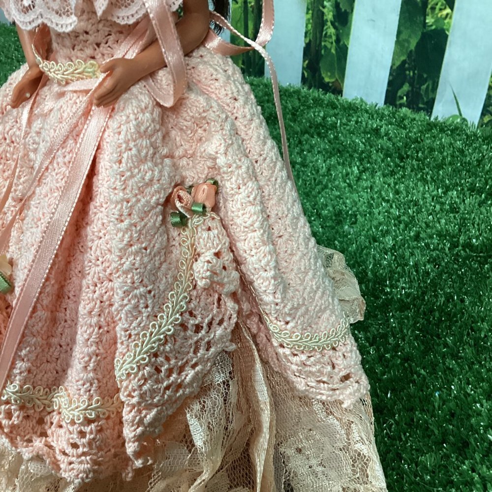 Hand Crochet Barbie Southern Belle Outfit Dress - Picture 7 of 13